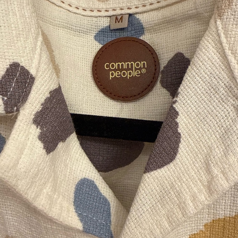Common People Brushstroke Shirt Men’s M Multicolor Camp Collar Resort NWT Resort - Picture 9 of 16